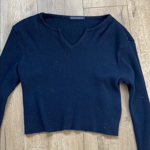 Brandy Melville Navy Cropped Sweater
